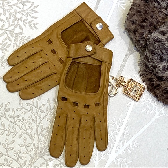 Genuine Leather Mustard Yellow Gloves Size Small - Picture 3 of 7